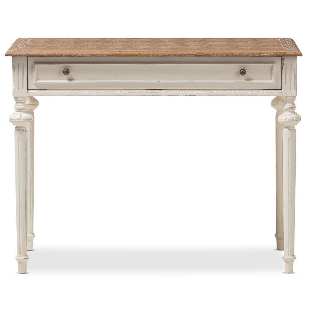 Baxton Studio Marquetterie French Provincial Weathered Oak and